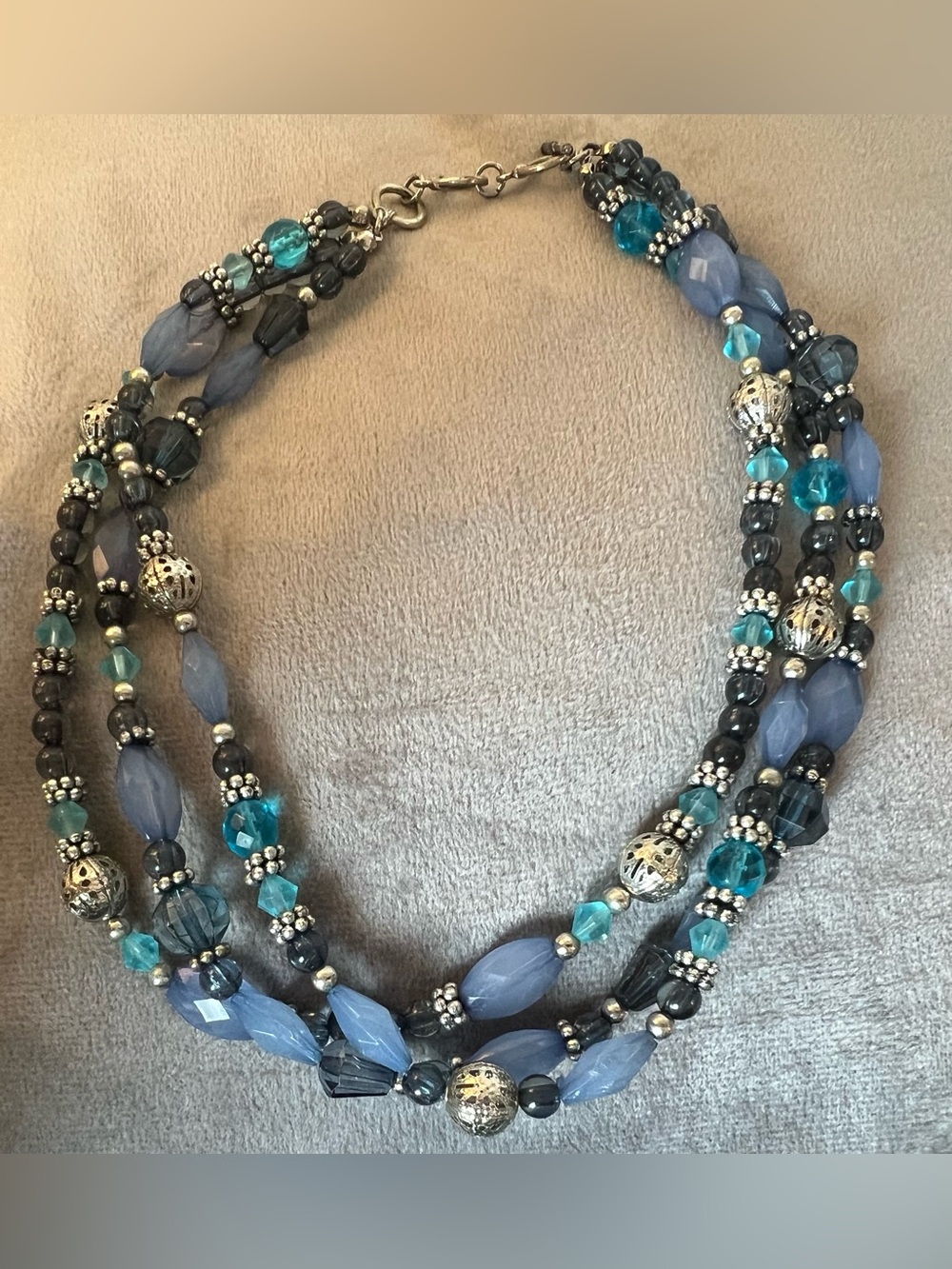 Premier Designs Blue Teal Multi-Strand Beaded, Retired Premier Designs